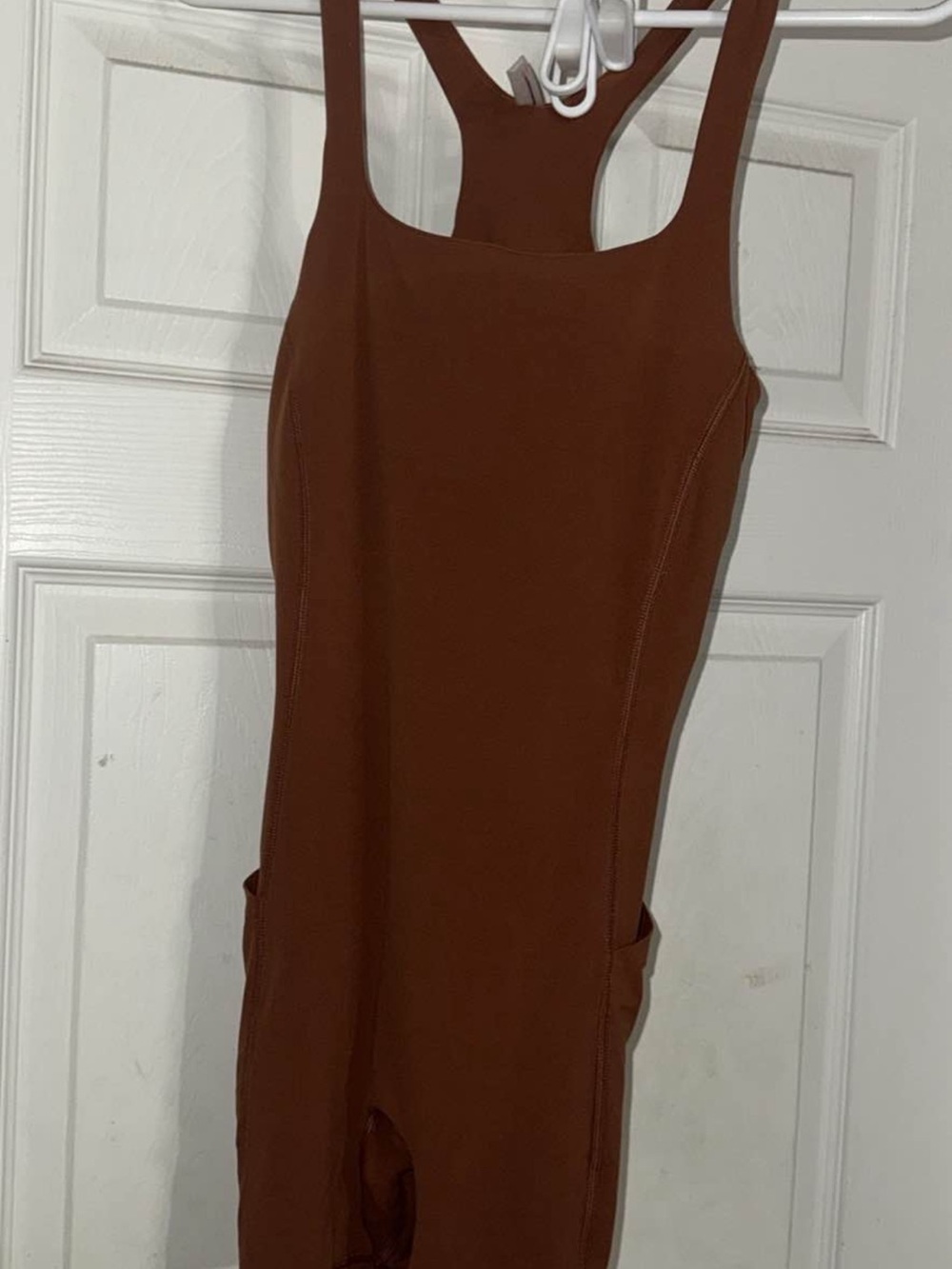 Sleek Rust Brown Tank Romper free people